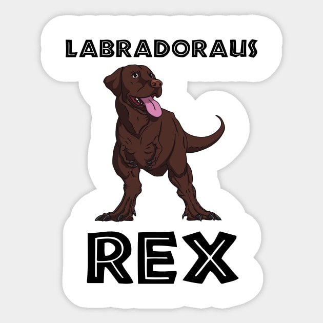 Labrador Dinosaur (black) Sticker by Lucky Yucca